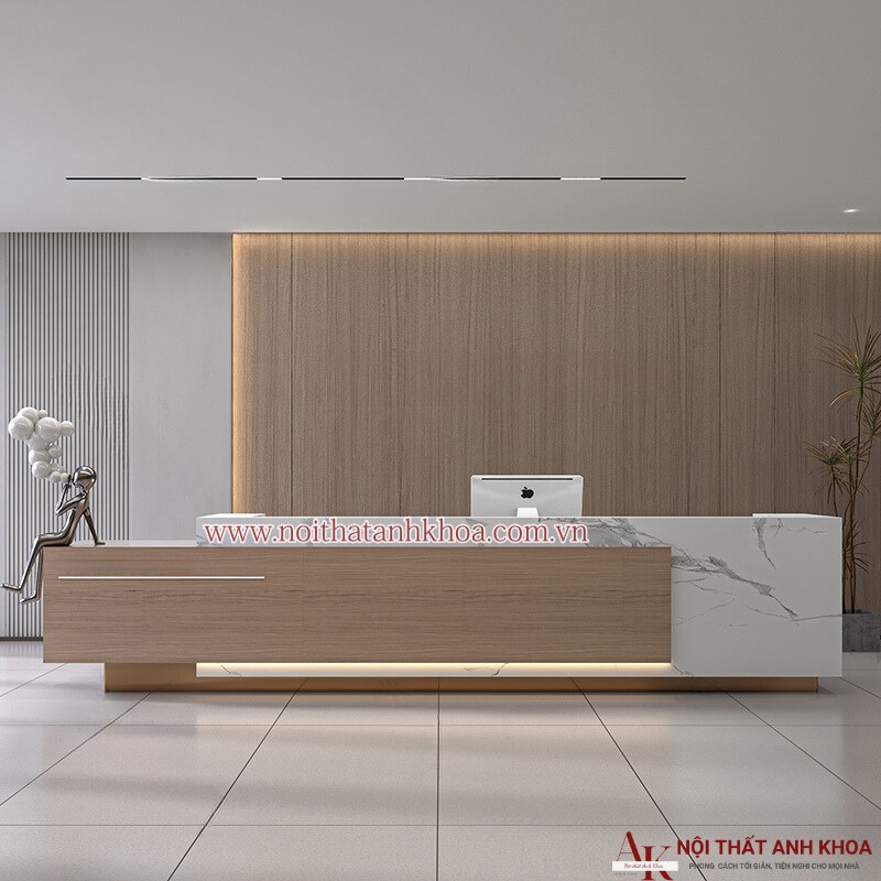 Quầy lễ tân khách sạn gỗ công nghiệp đẹp hiện đại Quầy lễ tân khách sạn gỗ công nghiệp đẹp hiện đại