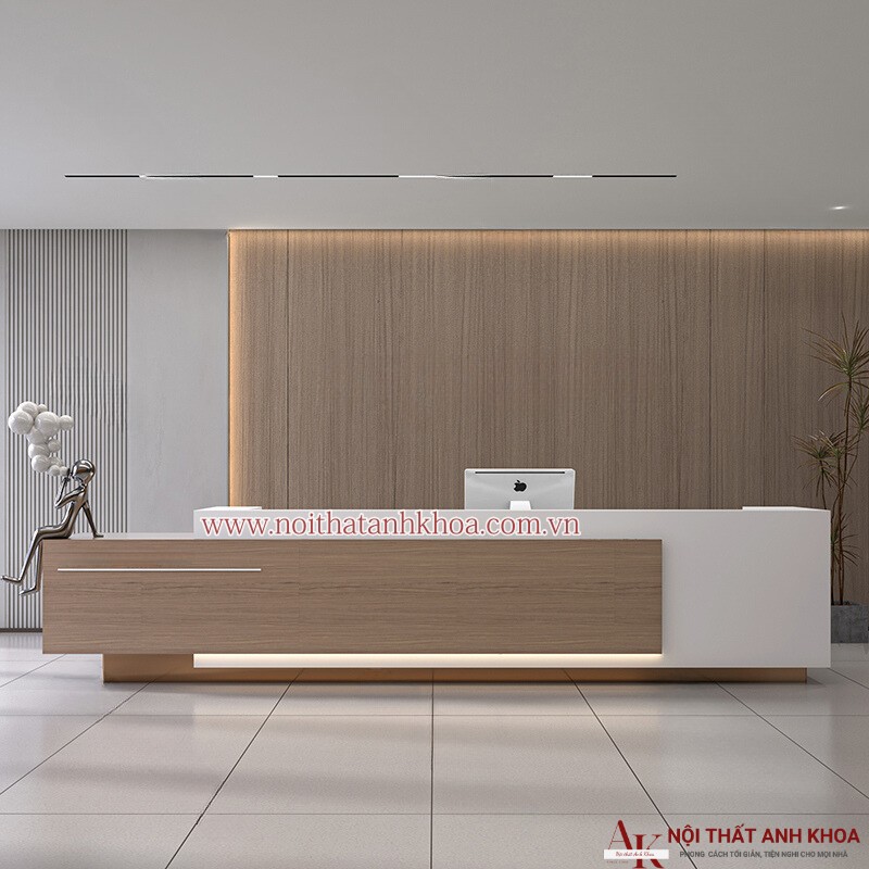 Quầy lễ tân khách sạn gỗ công nghiệp đẹp hiện đại Quầy lễ tân khách sạn gỗ công nghiệp đẹp hiện đại