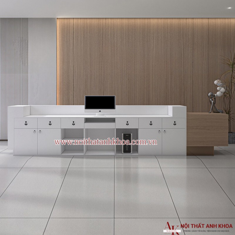 Quầy lễ tân khách sạn gỗ công nghiệp đẹp hiện đại Quầy lễ tân khách sạn gỗ công nghiệp đẹp hiện đại