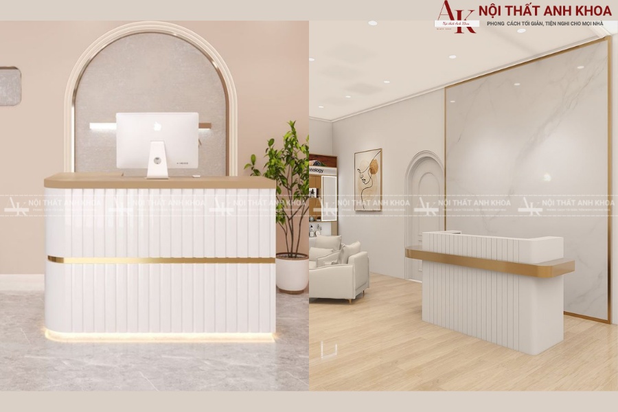 Quầy lễ tân mini CNC hoa văn độc đáo Quầy lễ tân mini CNC hoa văn độc đáo