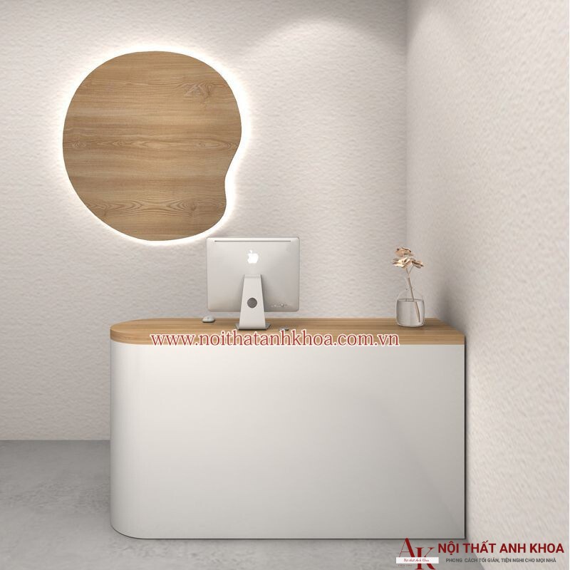 Quầy lễ tân mini gỗ công nghiệp đẹp hiện đại Quầy lễ tân mini gỗ công nghiệp đẹp hiện đại