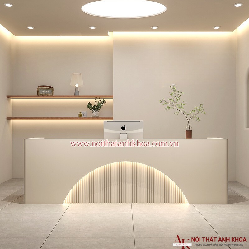 Quầy lễ tân spa chữ l đẹp hiện đại Quầy lễ tân spa chữ l đẹp hiện đại