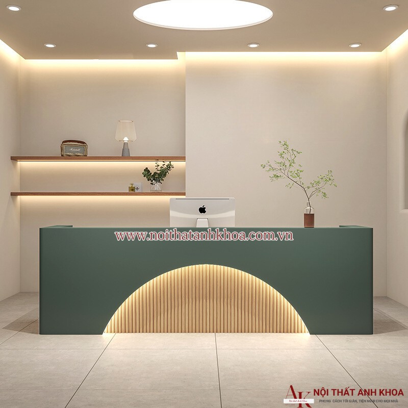 Quầy lễ tân spa chữ l đẹp hiện đại Quầy lễ tân spa chữ l đẹp hiện đại