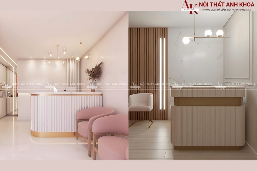 Quầy lễ tân spa mini hiện đại cho tiệm spa tại nhà Quầy lễ tân spa mini hiện đại cho tiệm spa tại nhà