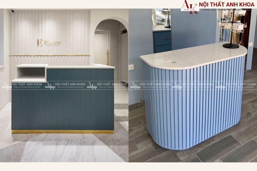 Quầy lễ tân spa nhỏ phong cách sang trọng Quầy lễ tân spa nhỏ phong cách sang trọng