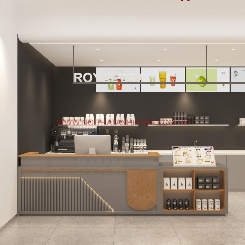 Quầy thu ngân gỗ công nghiệp đẹp hiện đại, sang trọng Quầy thu ngân gỗ công nghiệp đẹp hiện đại, sang trọng