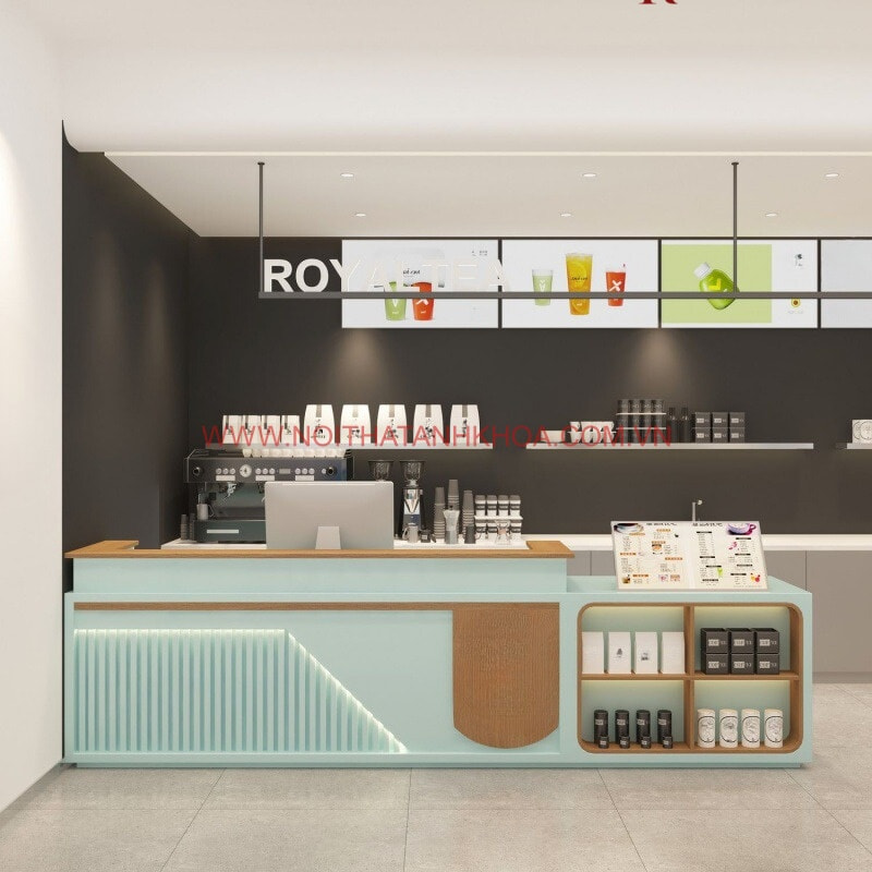 Quầy thu ngân gỗ công nghiệp đẹp hiện đại, sang trọng Quầy thu ngân gỗ công nghiệp đẹp hiện đại, sang trọng