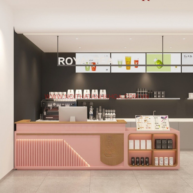 Quầy thu ngân gỗ công nghiệp đẹp hiện đại, sang trọng Quầy thu ngân gỗ công nghiệp đẹp hiện đại, sang trọng