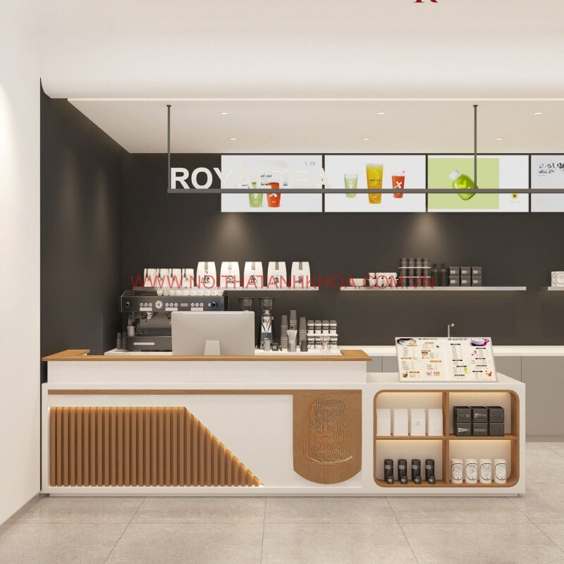 Quầy thu ngân gỗ công nghiệp đẹp hiện đại, sang trọng Quầy thu ngân gỗ công nghiệp đẹp hiện đại, sang trọng