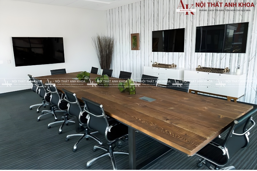 Bàn họp dài gỗ tự nhiên - Lựa chọn cho các tập đoàn lớn Bàn họp dài gỗ tự nhiên - Lựa chọn cho các tập đoàn lớn