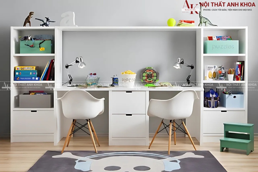 Rèn tính tự lập với bàn học đôi cho bé Rèn tính tự lập với bàn học đôi cho bé