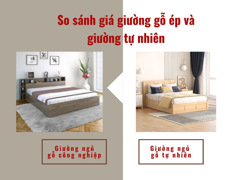 So sánh giá giường gỗ ép và giường tự nhiên So sánh giá giường gỗ ép và giường tự nhiên