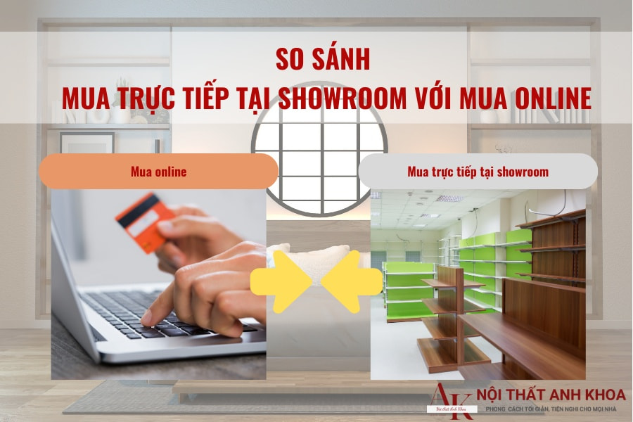 So sánh giữa việc chọn mua trực tiếp tại showroom với mua online So sánh giữa việc chọn mua trực tiếp tại showroom với mua online