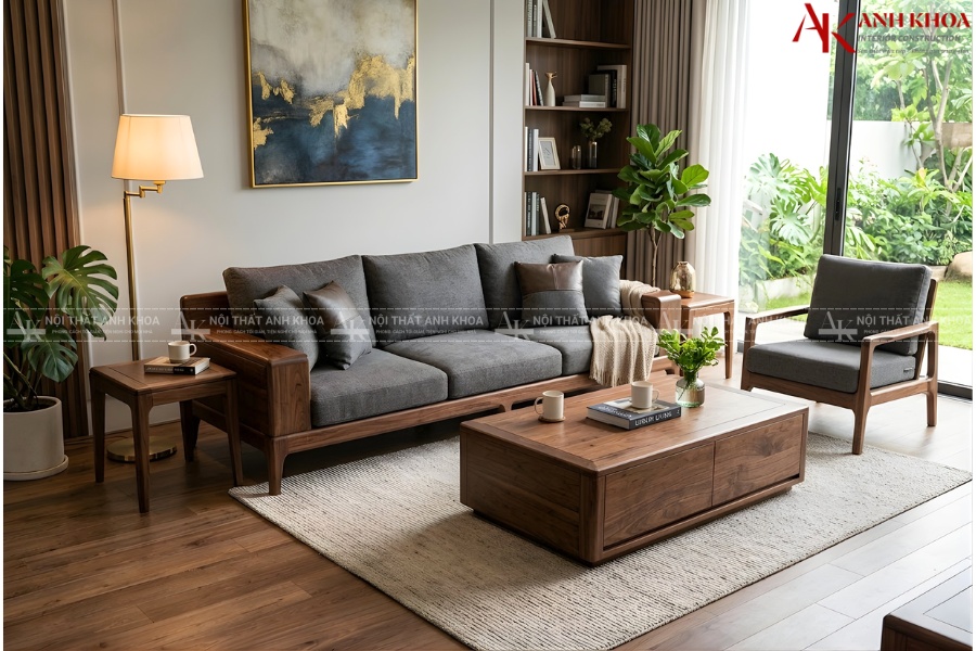 Mẫu ghế sofa gỗ đơn giản mà tinh tế cho phòng khách Mẫu ghế sofa gỗ đơn giản mà tinh tế cho phòng khách