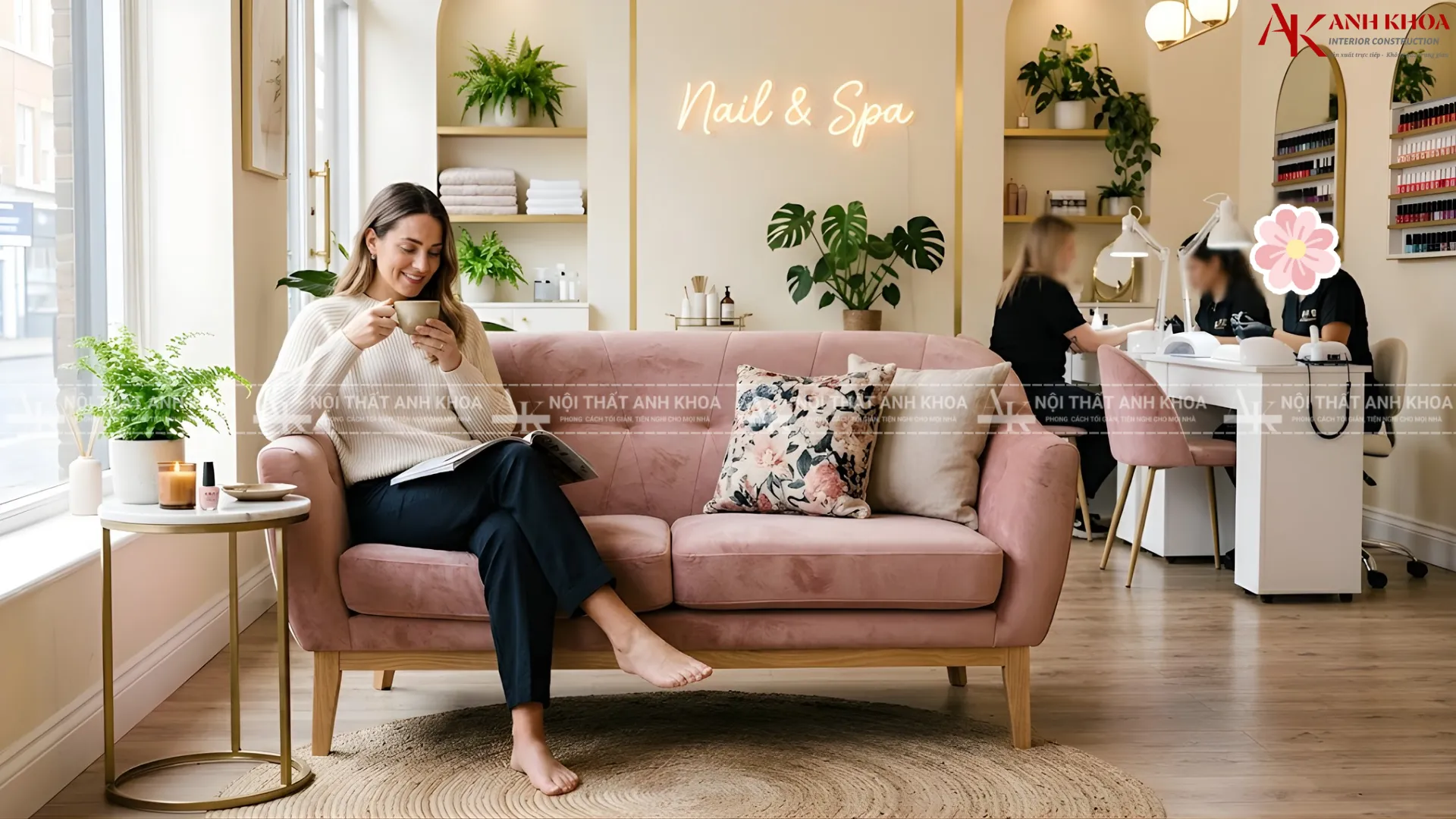 Một góc nhỏ xinh để khách ngồi chờ thật thư giãn Một góc nhỏ xinh để khách ngồi chờ thật thư giãn