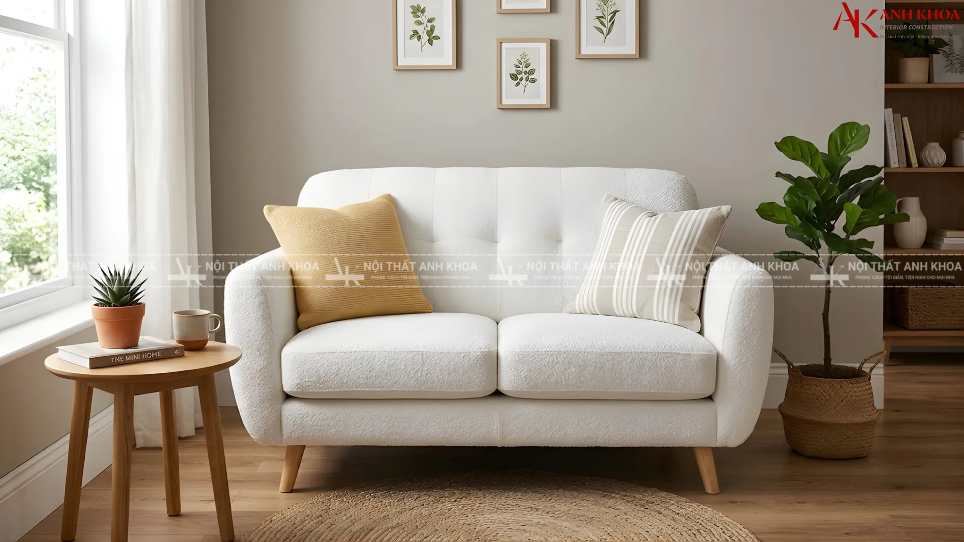 Điểm nhấn Sofa trắng thanh lịch cho phòng nhỏ Điểm nhấn Sofa trắng thanh lịch cho phòng nhỏ