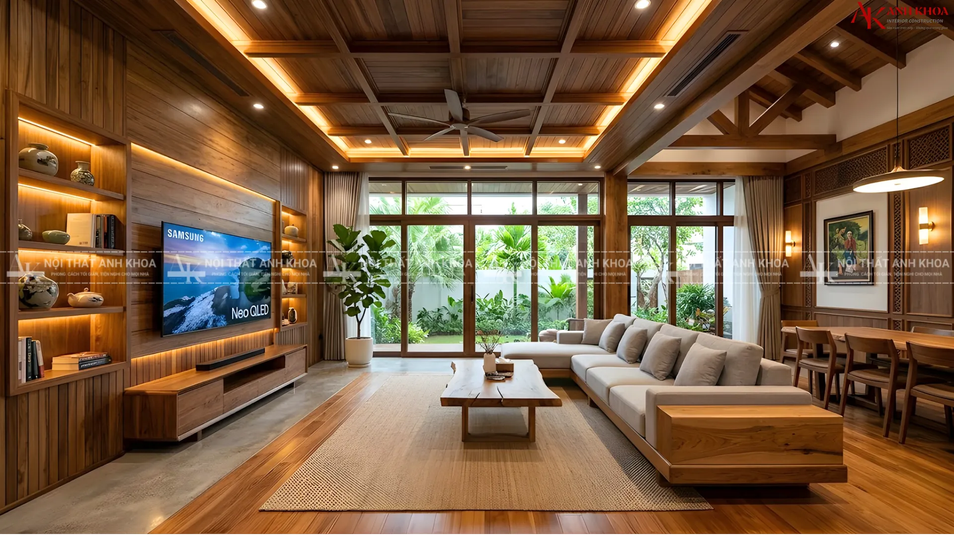 Mẫu nội thất phòng khách nhà trệt, gỗ tự nhiên cao cấp Mẫu nội thất phòng khách nhà trệt, gỗ tự nhiên cao cấp