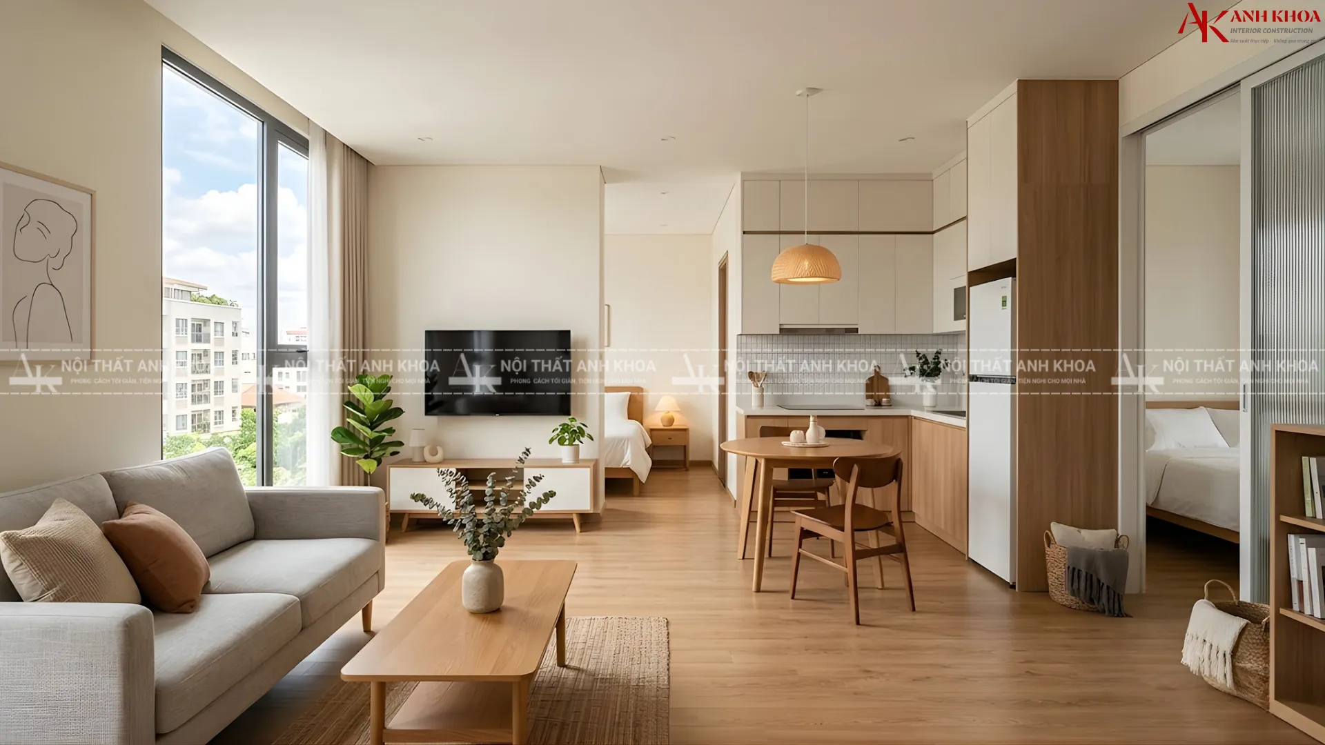 Chung cư 50m2 phong cách tối giản - Nhỏ gọn, tiện nghi Chung cư 50m2 phong cách tối giản - Nhỏ gọn, tiện nghi