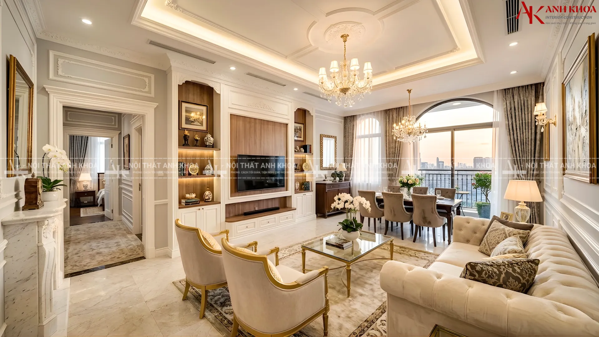 Mẫu nội thất chung cư Tân Cổ Điển 2 phòng ngủ đẹp Mẫu nội thất chung cư Tân Cổ Điển 2 phòng ngủ đẹp