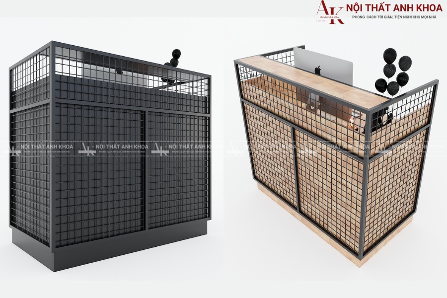 Bàn quầy lễ tân chất liệu thép không gỉ Bàn quầy lễ tân chất liệu thép không gỉ