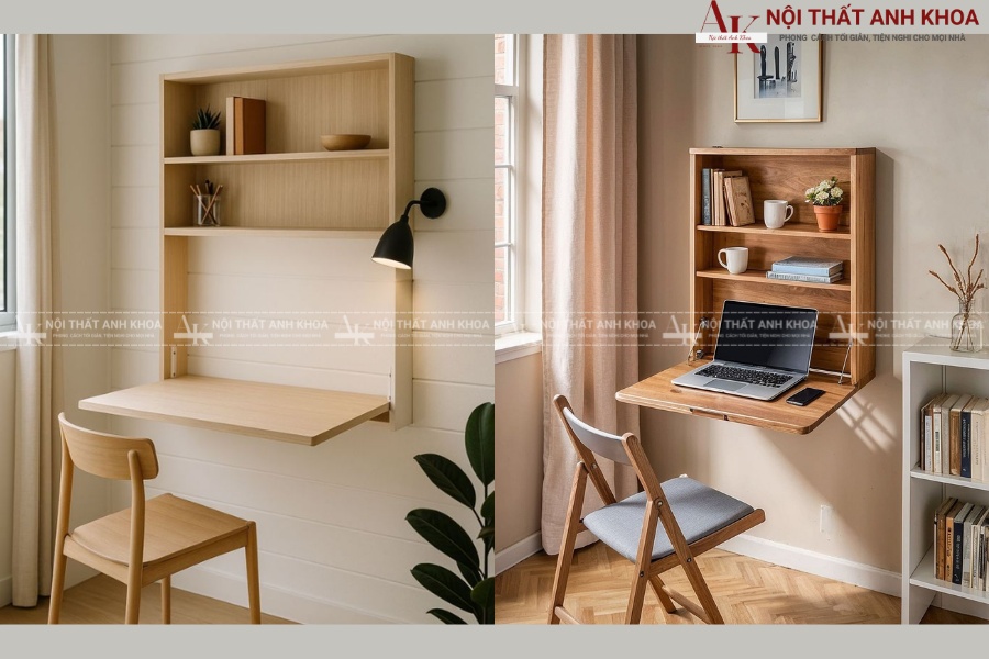 Thiết kế bàn học mini gấp gọn linh hoạt Thiết kế bàn học mini gấp gọn linh hoạt