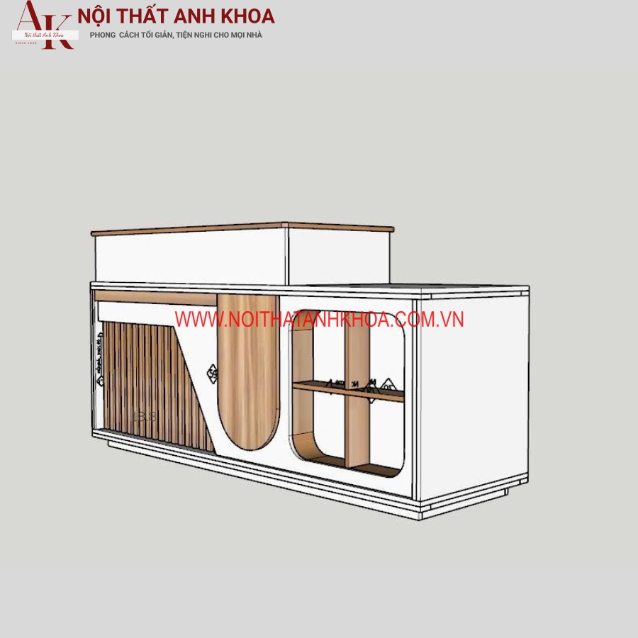 Quầy thu ngân gỗ công nghiệp đẹp hiện đại, sang trọng Quầy thu ngân gỗ công nghiệp đẹp hiện đại, sang trọng