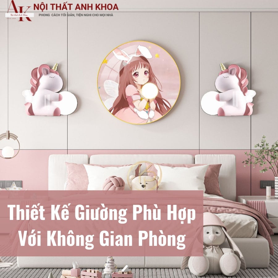 Thiết kế giường phù hợp với không gian phòng ngủ bé gái Thiết kế giường phù hợp với không gian phòng ngủ bé gái