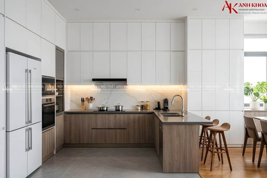 Thiết kế khu vực chậu rửa - Bếp nấu - Tủ lạnh, đặt đúng đễ đỡ mệt Thiết kế khu vực chậu rửa - Bếp nấu - Tủ lạnh, đặt đúng đễ đỡ mệt