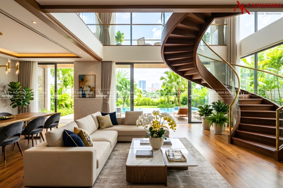 Thiết kế nội thất biệt thự tinh tế trong từng đường nét Thiết kế nội thất biệt thự tinh tế trong từng đường nét