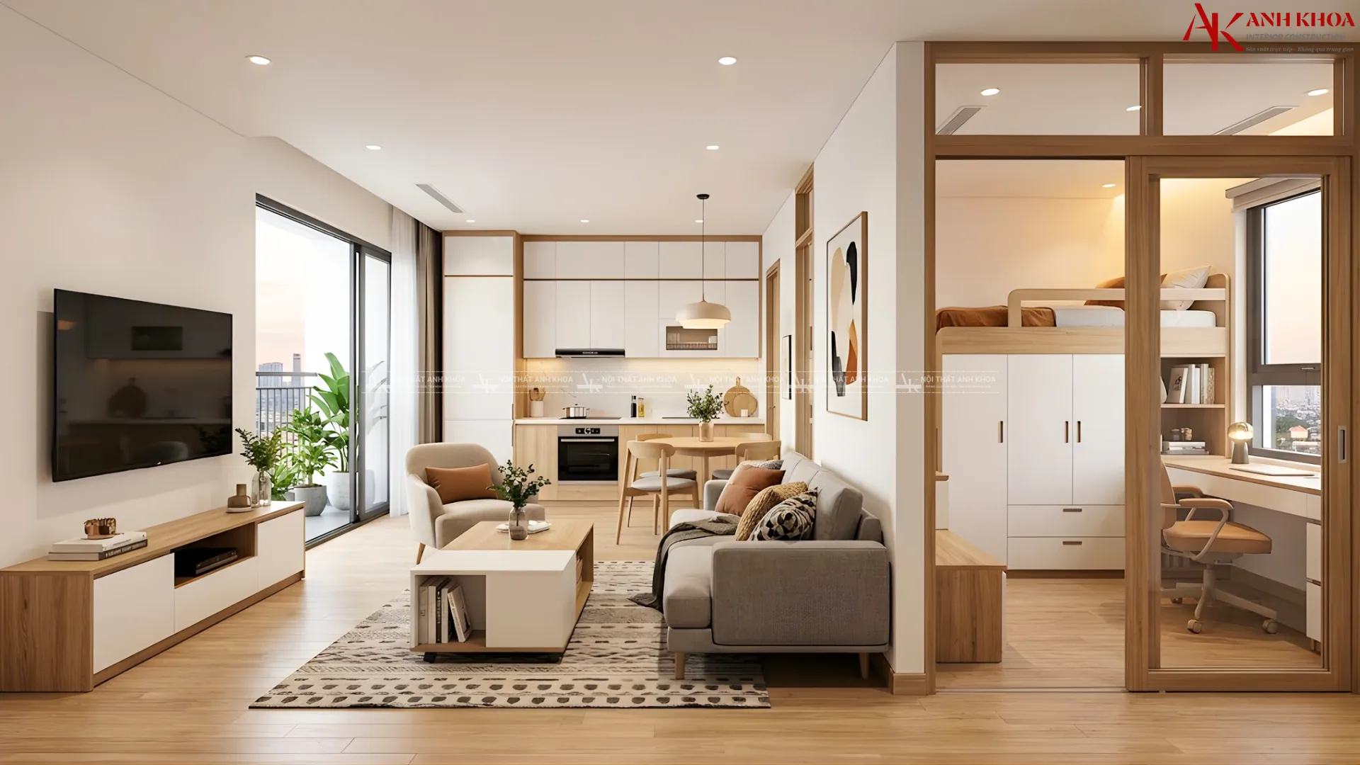 Mẫu thiết kế căn hộ nhà ở 2 phòng ngủ đẹp - Dễ ứng dụng thực tế Mẫu thiết kế căn hộ nhà ở 2 phòng ngủ đẹp - Dễ ứng dụng thực tế