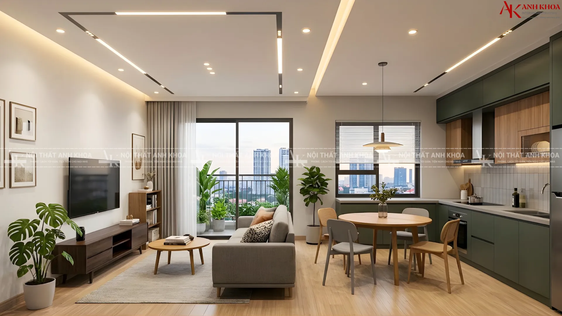 Thiết kế trần thạch cao phẳng đẹp với đèn Led âm trần Thiết kế trần thạch cao phẳng đẹp với đèn Led âm trần