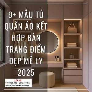 9+ Mẫu Tủ Quần Áo Kết Hợp Bàn Trang Điểm Đẹp Mê Ly 2025