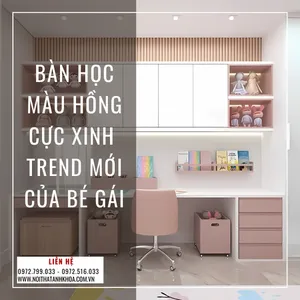 Bàn Học Màu Hồng Cực Xinh – Trend Mới Của Bé Gái