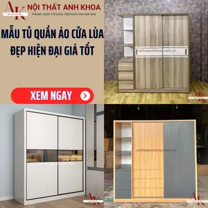 Mẫu tủ quần áo cửa lùa đẹp hiện đại giá tốt
