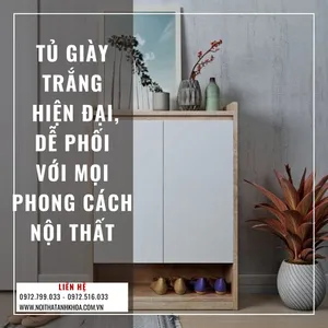 Tủ Giày Trắng Hiện Đại Dễ Phối Với Mọi Phong Cách Nội Thất