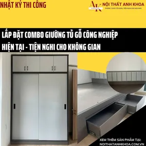Lắp đặt Combo Giường Tủ Gỗ Công Nghiệp Cho Khách Hàng Tại TP.HCM