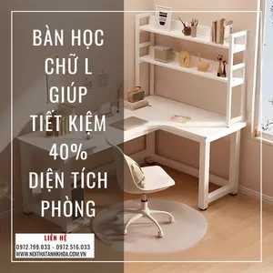 Bàn Học Chữ L Giúp Tiết Kiệm 40% Diện Tích Phòng
