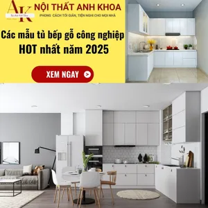 Các Mẫu Tủ Bếp Gỗ Công Nghiệp Hot Nhất Năm 2025