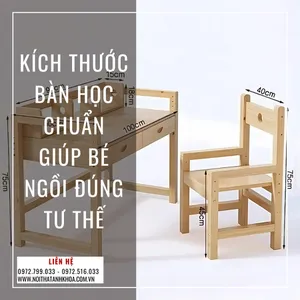 Kích Thước Bàn Học Chuẩn Giúp Bé Ngồi Đúng Tư Thế