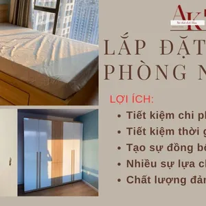 [Lắp Đặt] Combo Phòng Ngủ Gỗ Công Nghiệp Màu Vàng Vân Gỗ