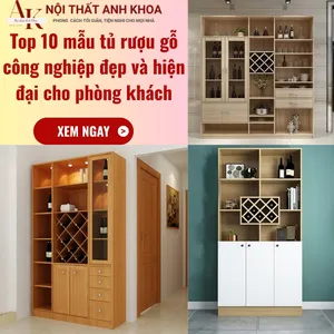 Top 10 Mẫu Tủ Rượu Gỗ Công Nghiệp Đẹp Và Hiện Đại Cho Phòng Khách