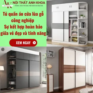 Tủ Quần Áo Cửa Lùa Gỗ Công Nghiệp – Sự Kết Hợp Hoàn Hảo Giữa Vẻ Đẹp Và Tính Năng
