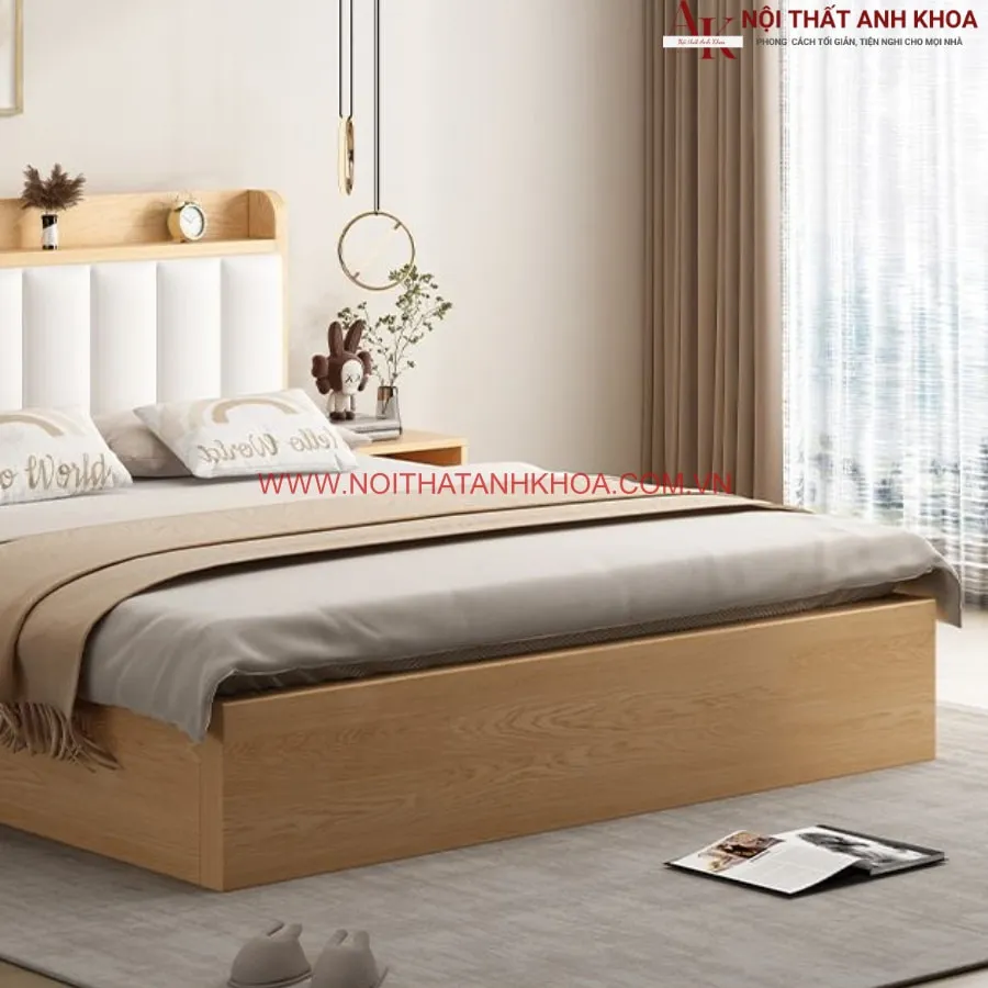 Giường Ngủ Hiện Đại Gỗ Công Nghiệp Đầu Bọc Nệm Cao Cấp
