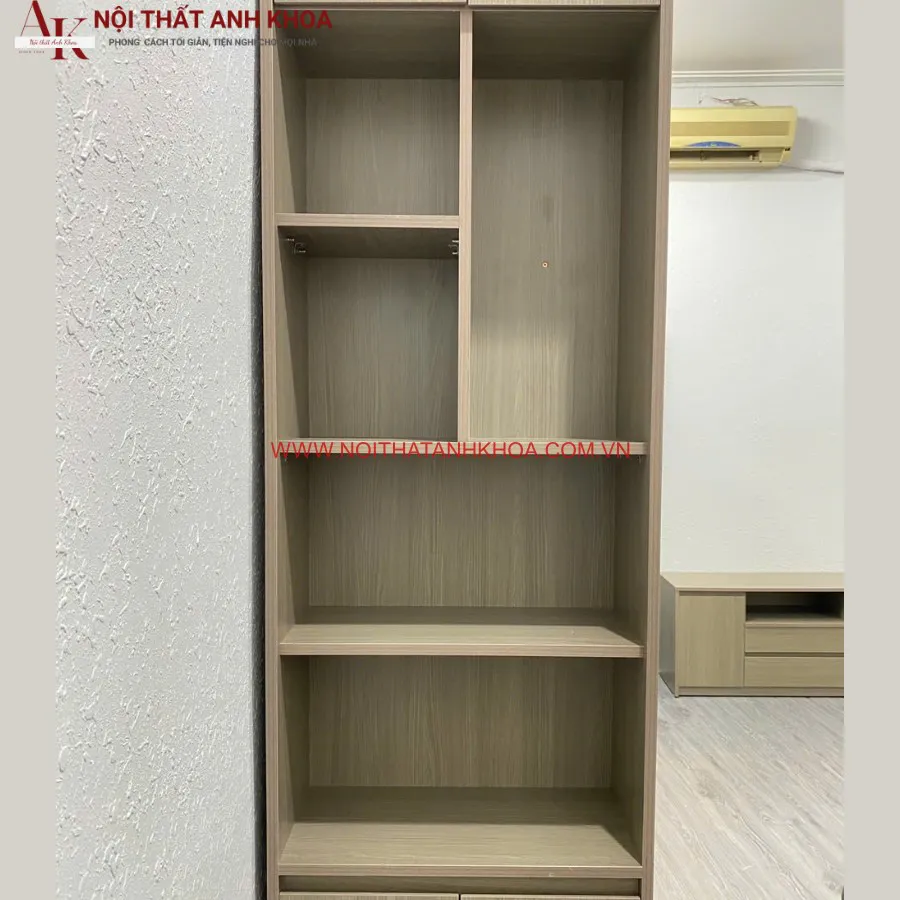 Tủ Quần Áo Gỗ Công Nghiệp 4 Cánh 2 Buồng Phối Màu Đẹp