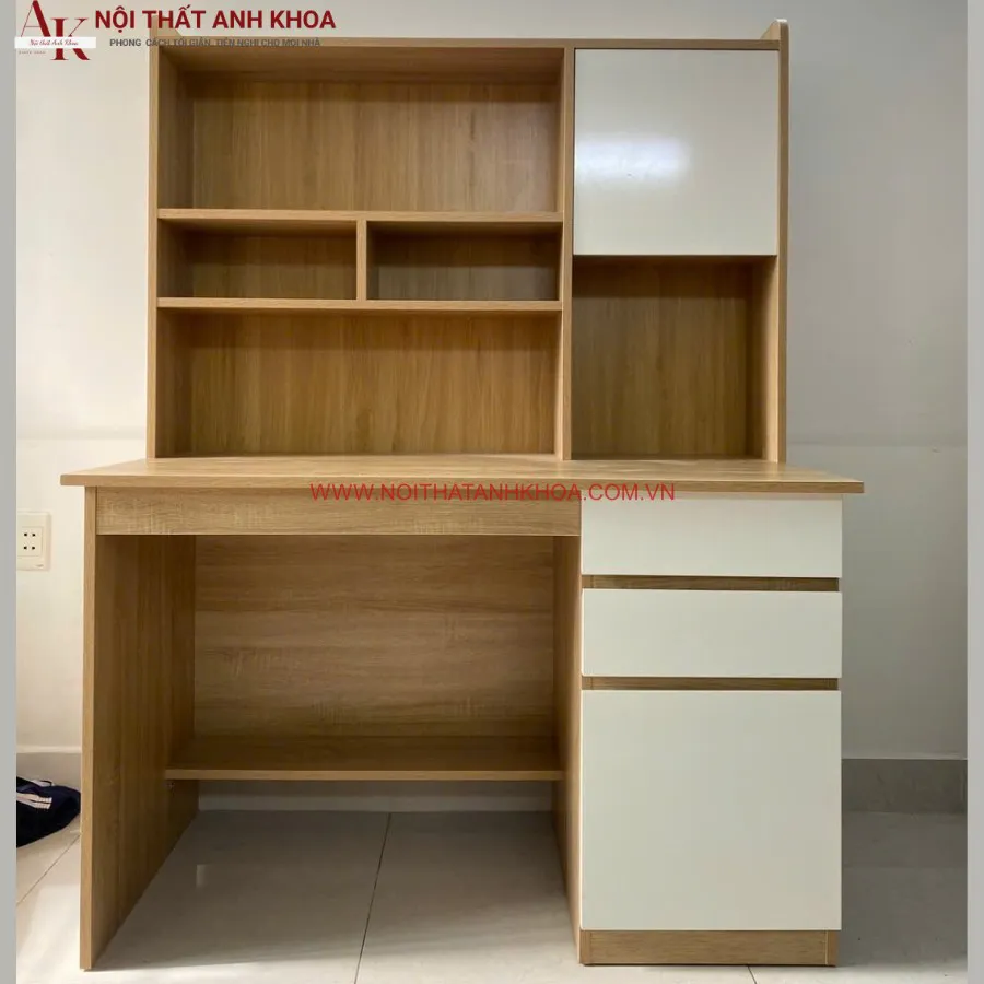 Bàn Học Sinh Gỗ Công Nghiệp Kết Hợp Kệ Sách Giá Rẻ