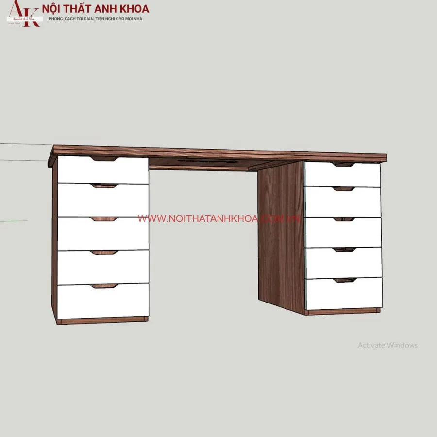 Bàn Làm Việc Ikea Gỗ Công Nghiệp Ngăn Kéo Tiện Ích