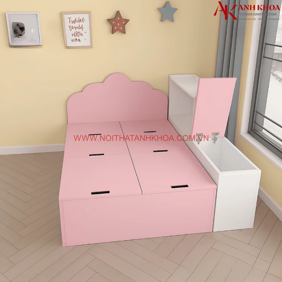 Giường Ngủ Cho Trẻ Em Gỗ MDF Đơn Giản Hiện Đại