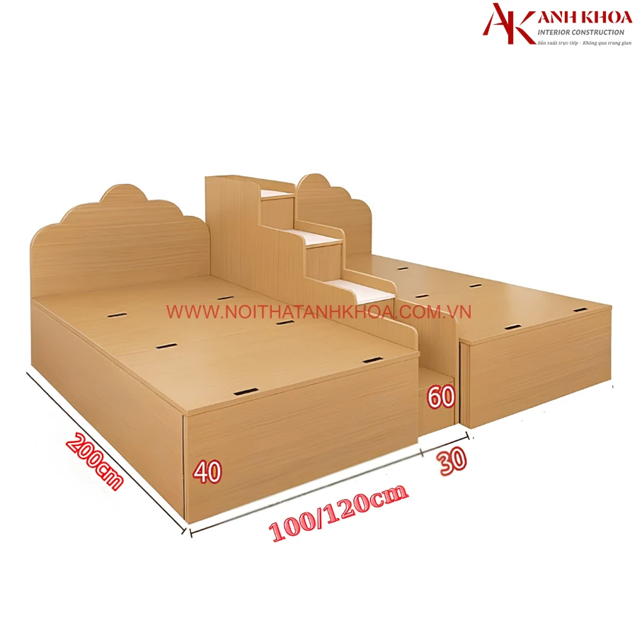 Giường Ngủ Cho Trẻ Em Gỗ MDF Đơn Giản Hiện Đại