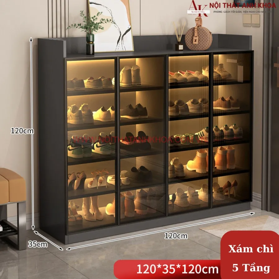 Tủ Giày Dép Cánh Kính Gỗ MDF Hiện Đại Giá Tốt