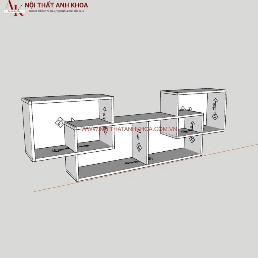 Kệ Sách Treo Tường Mini Gỗ MDF Đẹp Giá Tốt